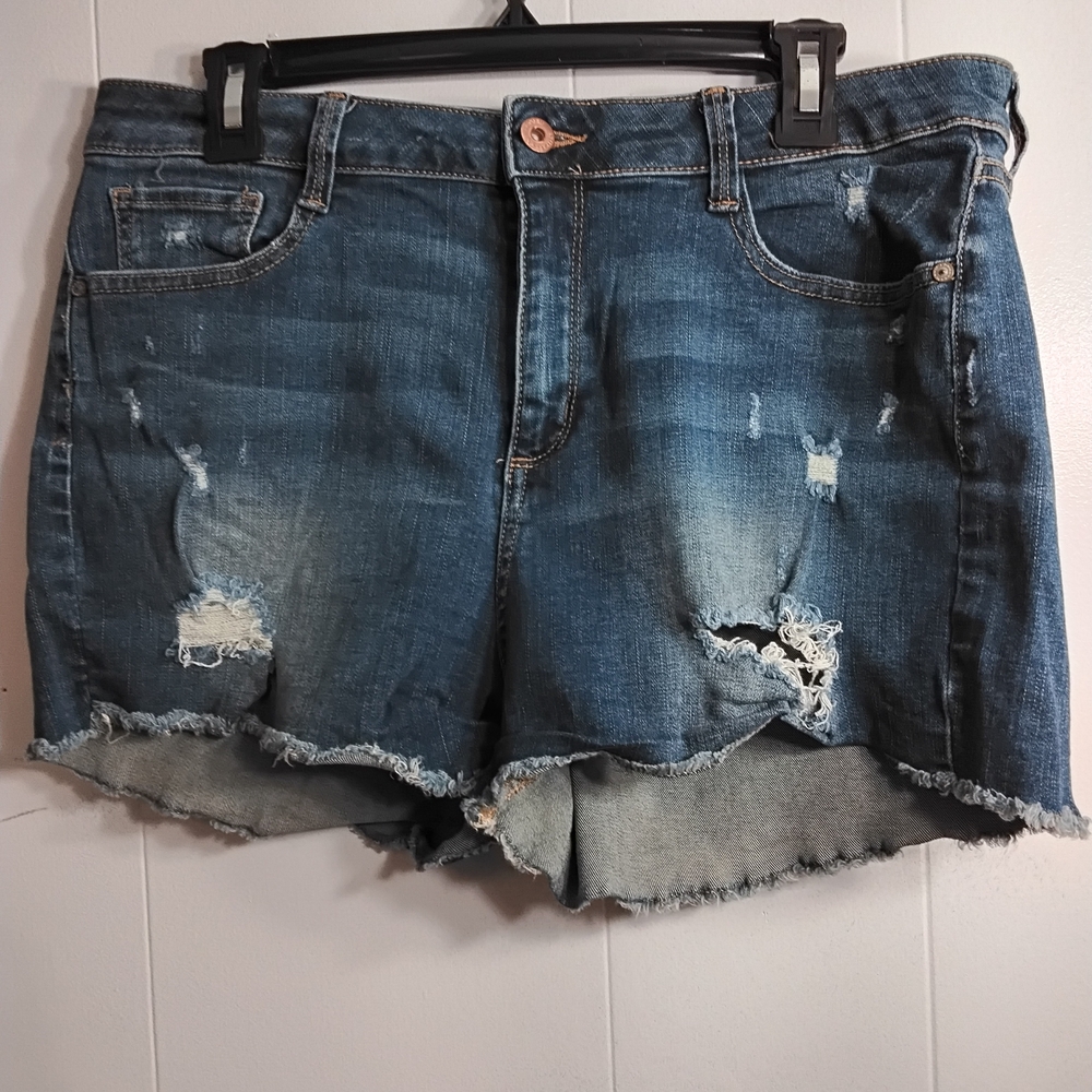 Arizona Jean Company Blue Distressed Jean Shorts